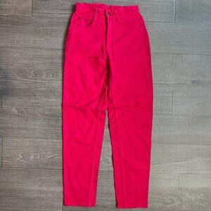 NWT 90s Lee Jeans Poppy Pink Tapered Leg High Waist Denim Vintage Size 4